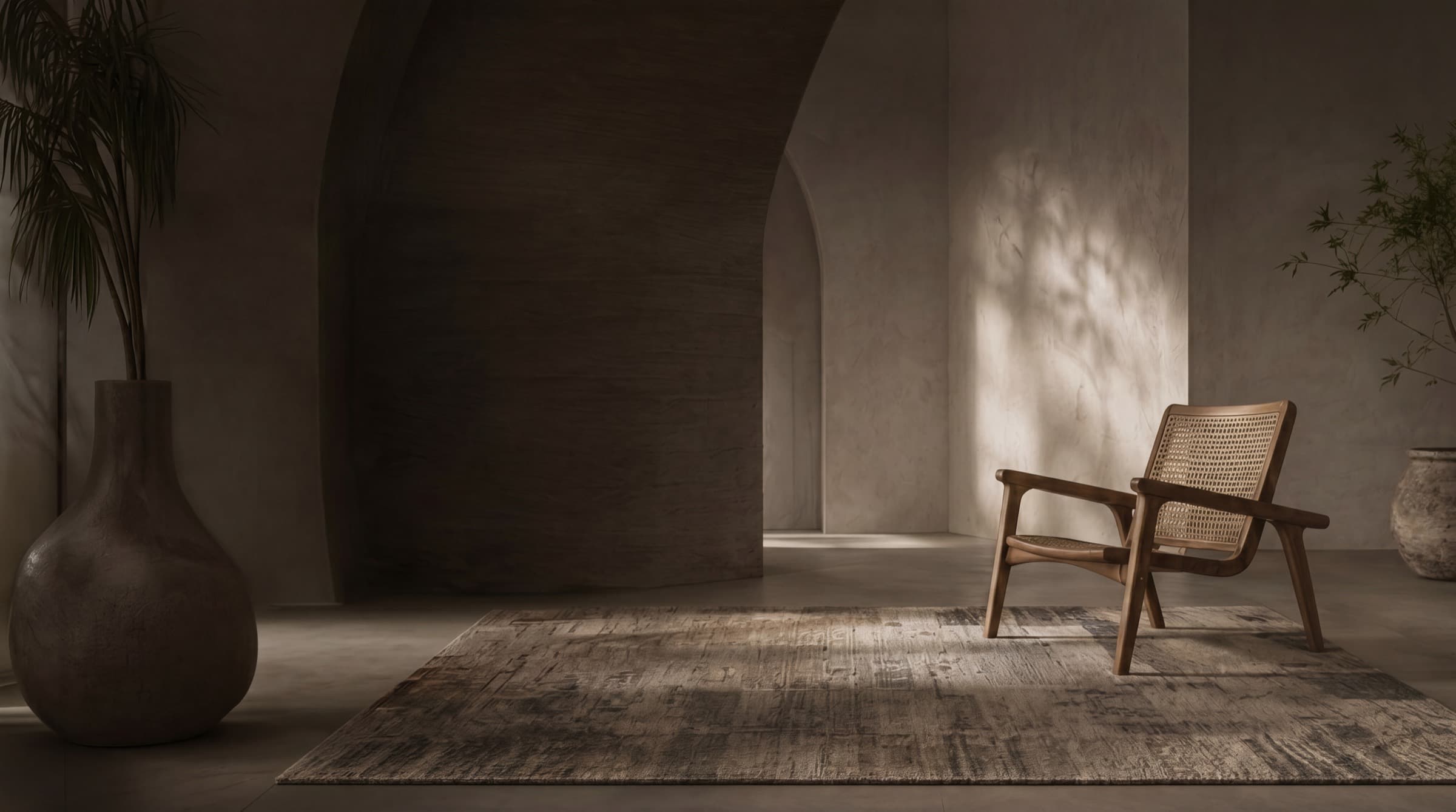 Handmade rug in a contemporary interior